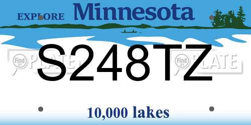 S248TZ Minnesota License Plate