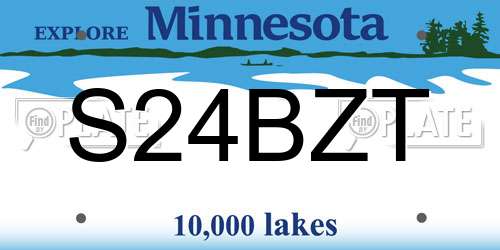 S24BZT Minnesota License Plate