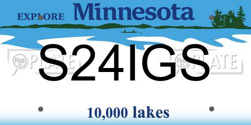 S24IGS Minnesota License Plate