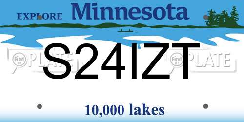 S24IZT Minnesota License Plate