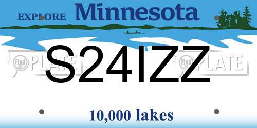 S24IZZ Minnesota License Plate