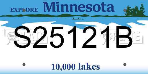 S25121B Minnesota License Plate