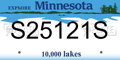 S25121S Minnesota License Plate