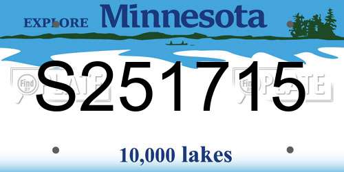 S251715 Minnesota License Plate
