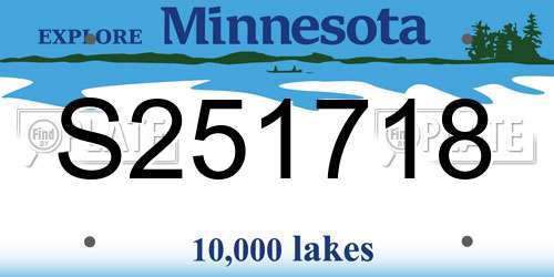 S251718 Minnesota License Plate