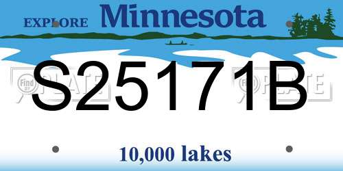 S25171B Minnesota License Plate