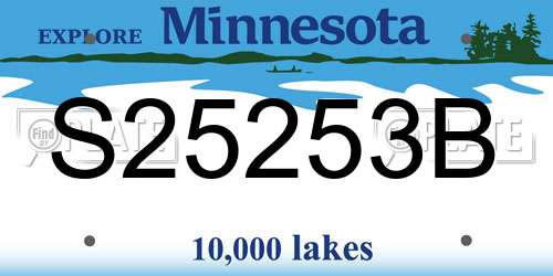 S25253B Minnesota License Plate