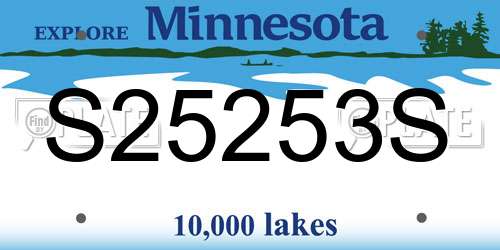 S25253S Minnesota License Plate