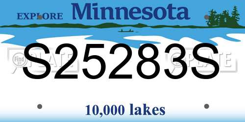 S25283S Minnesota License Plate