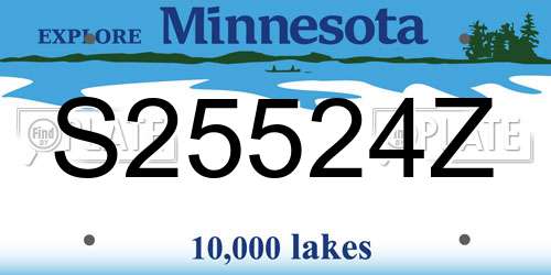S25524Z Minnesota License Plate