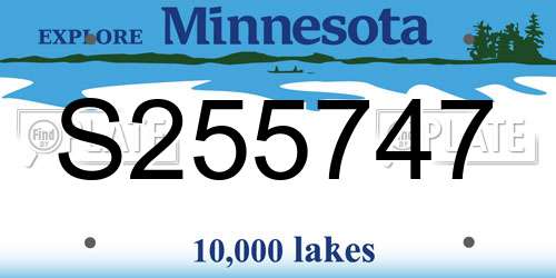 S255747 Minnesota License Plate