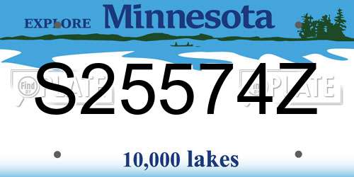 S25574Z Minnesota License Plate