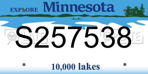 S257538 Minnesota License Plate