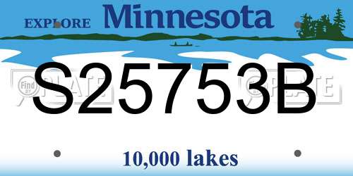 S25753B Minnesota License Plate