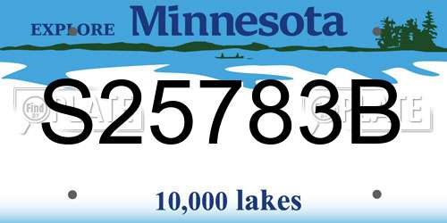 S25783B Minnesota License Plate
