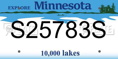 S25783S Minnesota License Plate
