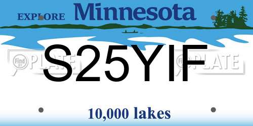 S25YIF Minnesota License Plate