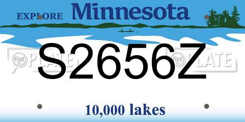 S2656Z Minnesota License Plate