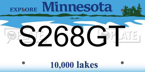 S268GT Minnesota License Plate
