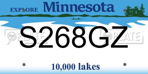 S268GZ Minnesota License Plate
