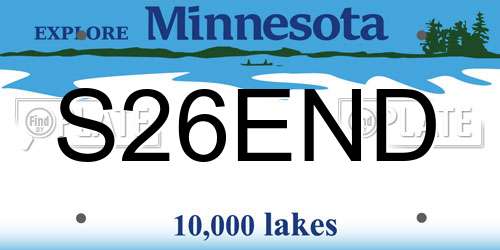 S26END Minnesota License Plate