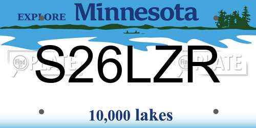 S26LZR Minnesota License Plate