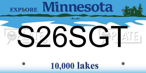 S26SGT Minnesota License Plate