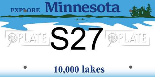 S27 Minnesota License Plate