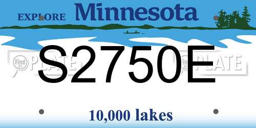 S2750E Minnesota License Plate