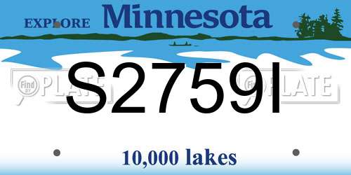 S2759I Minnesota License Plate