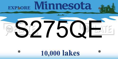 S275QE Minnesota License Plate