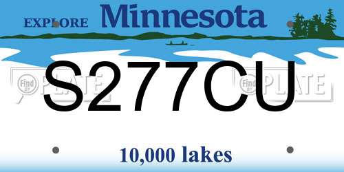 S277CU Minnesota License Plate