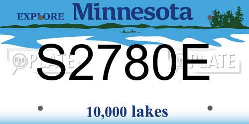 S2780E Minnesota License Plate