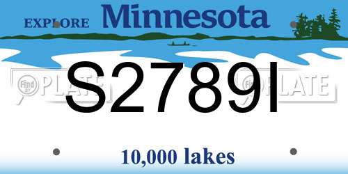 S2789I Minnesota License Plate