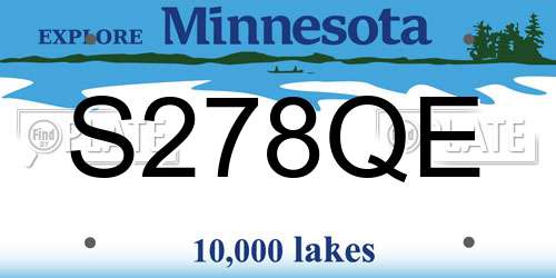 S278QE Minnesota License Plate