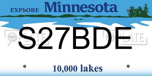 S27BDE Minnesota License Plate