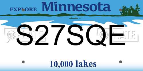 S27SQE Minnesota License Plate