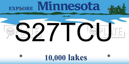 S27TCU Minnesota License Plate