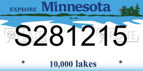 S281215 Minnesota License Plate