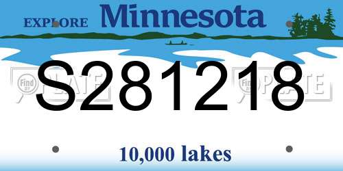 S281218 Minnesota License Plate