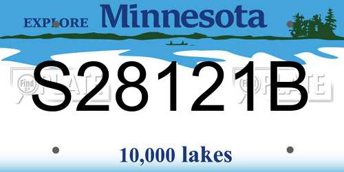 S28121B Minnesota License Plate
