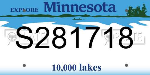 S281718 Minnesota License Plate