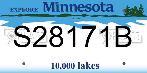 S28171B Minnesota License Plate