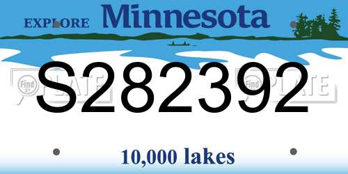 S282392 Minnesota License Plate