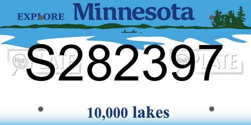 S282397 Minnesota License Plate