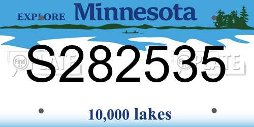 S282535 Minnesota License Plate