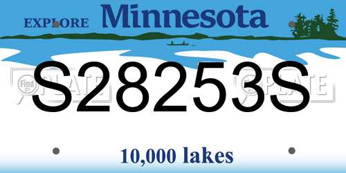 S28253S Minnesota License Plate
