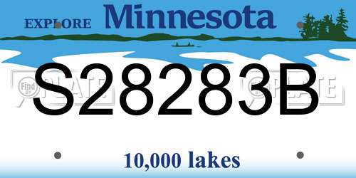 S28283B Minnesota License Plate
