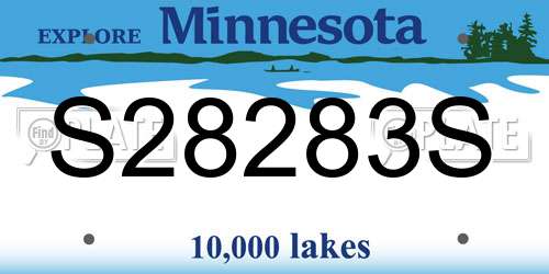 S28283S Minnesota License Plate