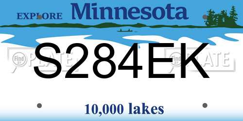 S284EK Minnesota License Plate